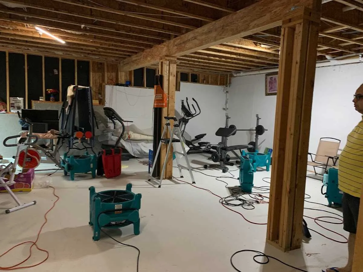 Basement drying equipment setup for Odor Removal & Deodorization in Centralia